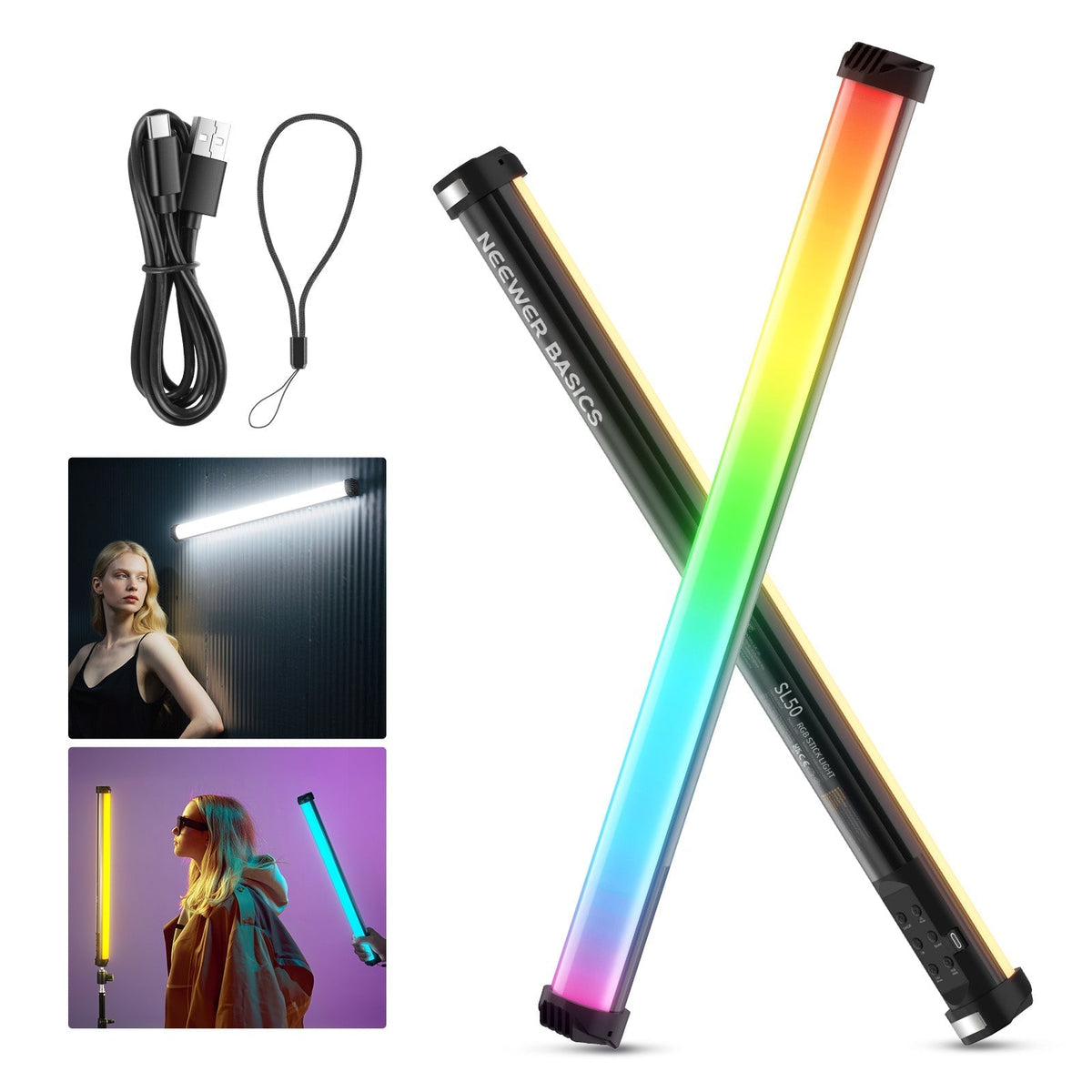 NEEWER BASICS SL50 21" Magnetic Handheld RGB Light Wand