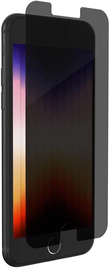 ZAGG Glass Elite Privacy Screen Protector for iPhone SE (3rd/2nd Gen), 8, 7, 6s, 6 - Two-Way Privacy Filter, Advanced Impact & Scratch Protection, Easy Apply, InvisibleShield, Aluminosilicate Glass