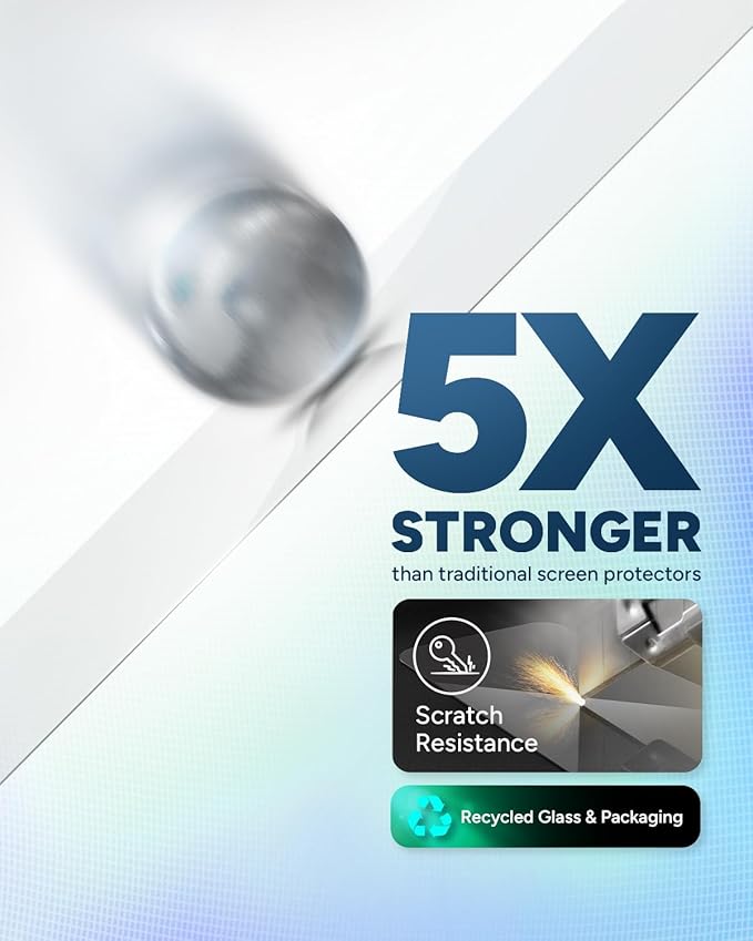 ZAGG Glass Elite Screen Protector for iPhone 16/15-5X Stronger, Reinforced Edges, Ultra-Strong Tempered Glass, Scratch Resistant, Anti-Smudge, Easy Installation, InvisibleShield, Eco-Friendly