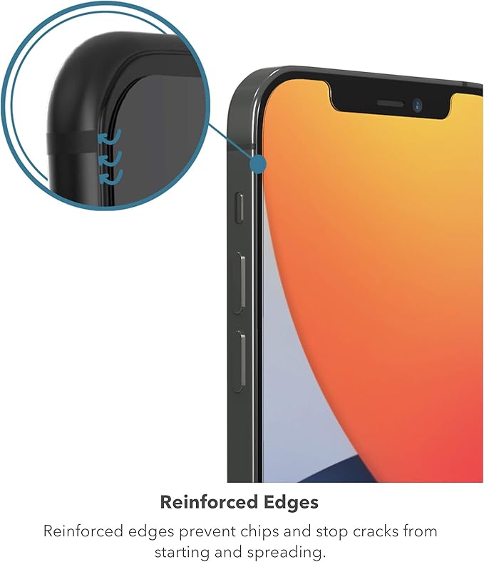 ZAGG Glass Elite VisionGuard - Impact Protection, Scratch & Fingerprint Resistant, InvisibleShield, Clear for iPhone 12 Pro, 12, 11, XR